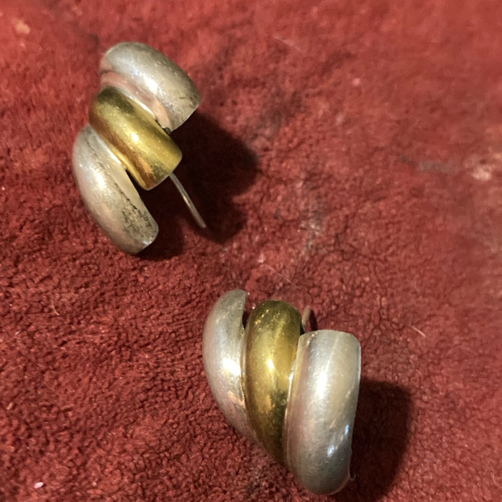 Earrings handmade in Mexico by local artist in 1940-1960